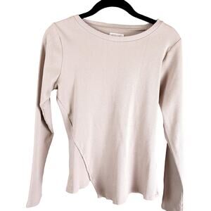 Grey State Ribbed Pullover Beige Sweater 3